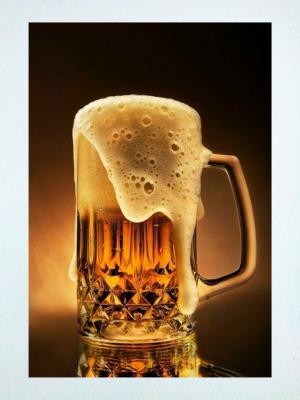 Placa decorativa Copo de Chopp Vinil em Mdf 3mm 20x30 4x0 Vinil  